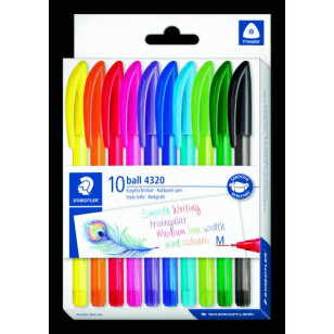 Etui met 10 balpennen - assortie kleuren Staedtler